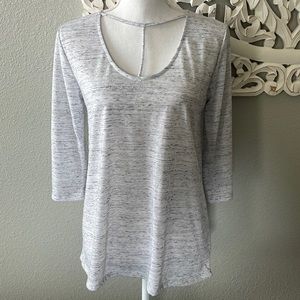 3/4 sleeve cutout top